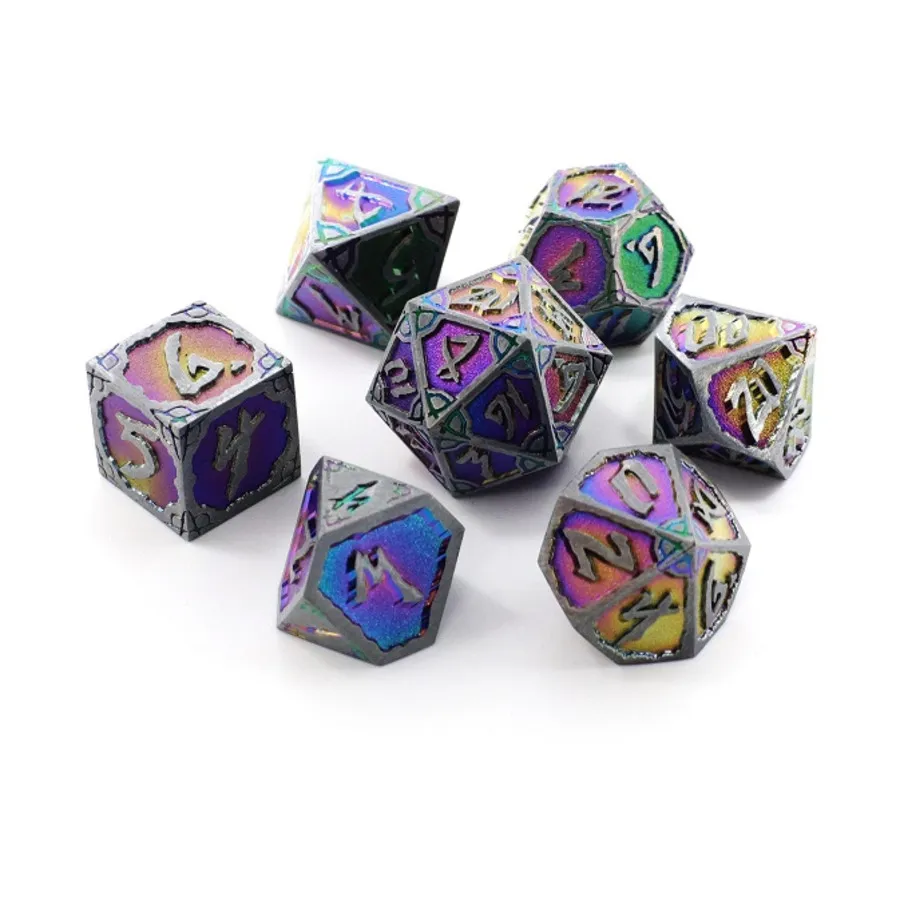 

Полигональный набор порчеразрушителя — тайная магия (7), Metal Poly Dice Sets (Die Hard Dice)