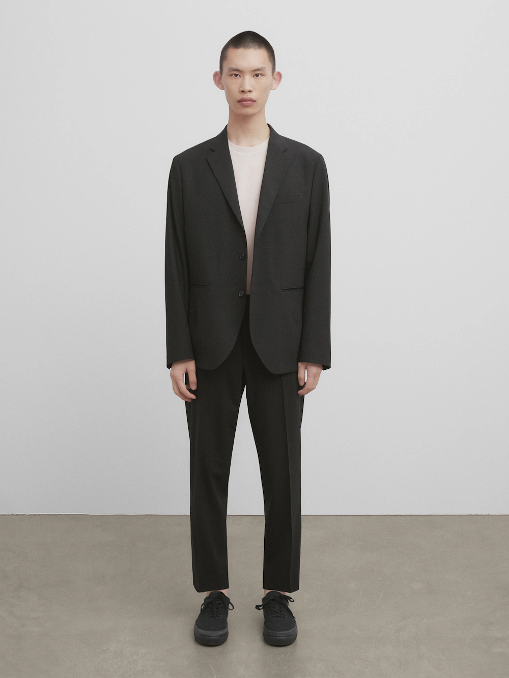 

Черные брюки из смешанной шерсти - studio Massimo Dutti, черный