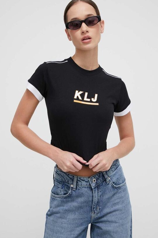 

Хлопковая футболка Karl Lagerfeld, черный