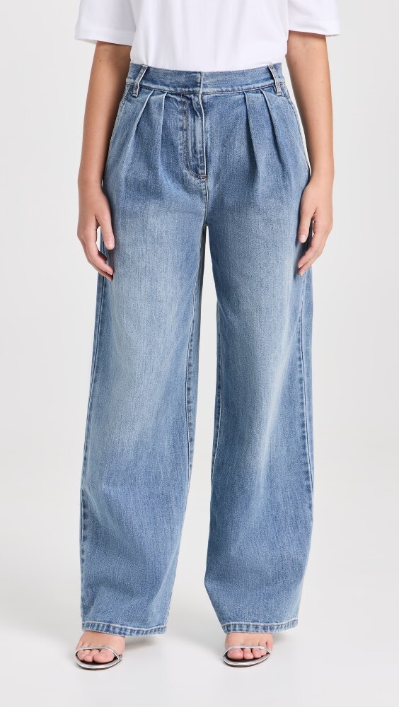 

Брюки Tibi Classic Wash Stella Full Length, синий