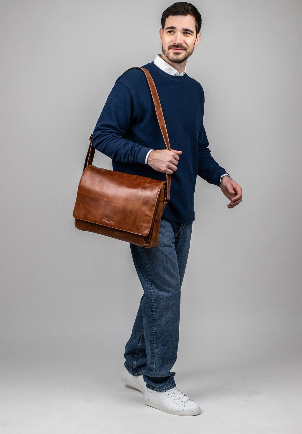 

Портфель XL LAPTOP BAG 15" SID & VAIN, цвет braun-cognac