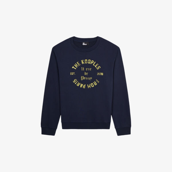 

Хлопковая толстовка классического кроя с принтом со слоганом The Kooples, темно-синий
