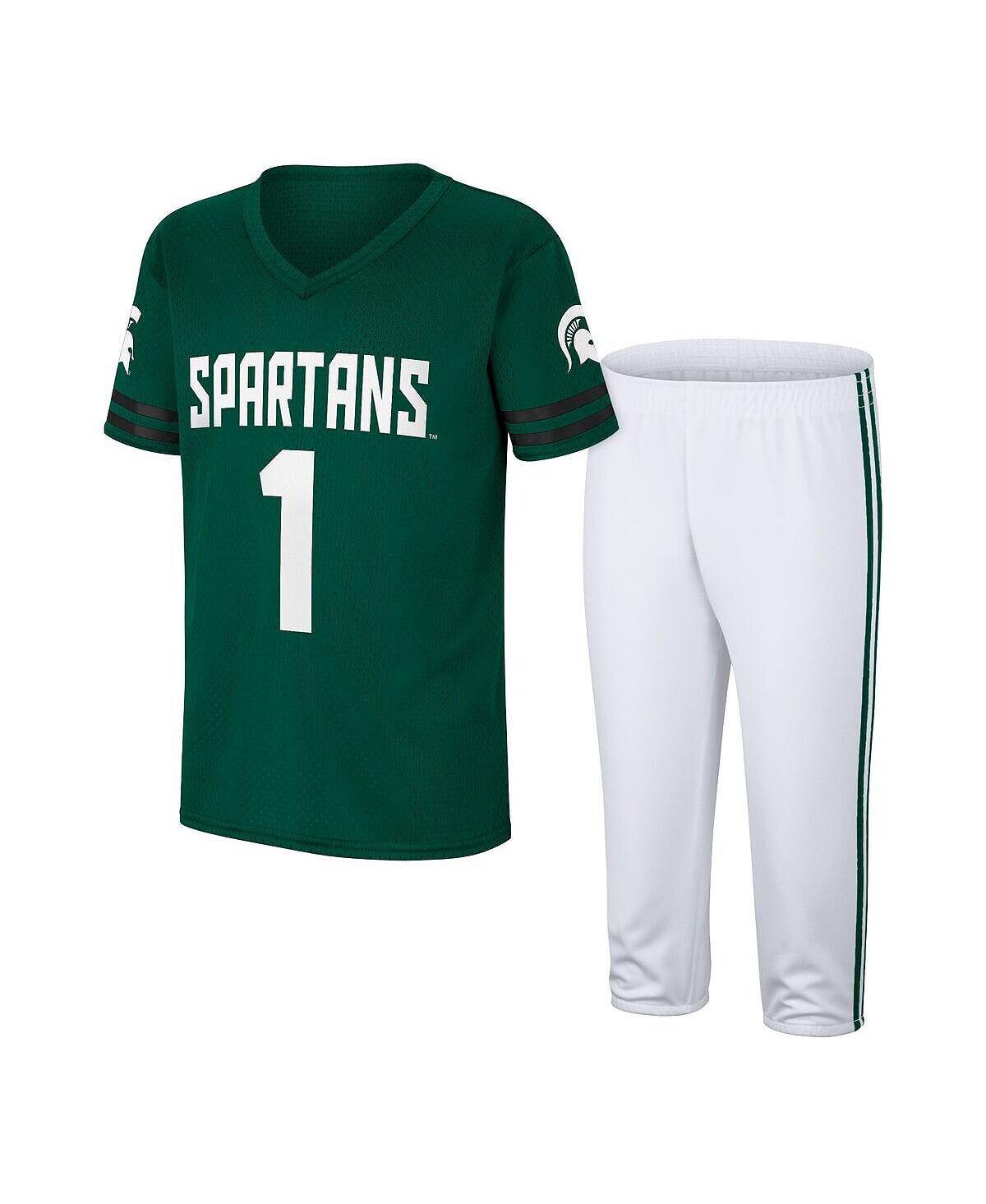 

Зелено-белый комплект футболки и брюк Big Boys Michigan State Spartans Football Colosseum