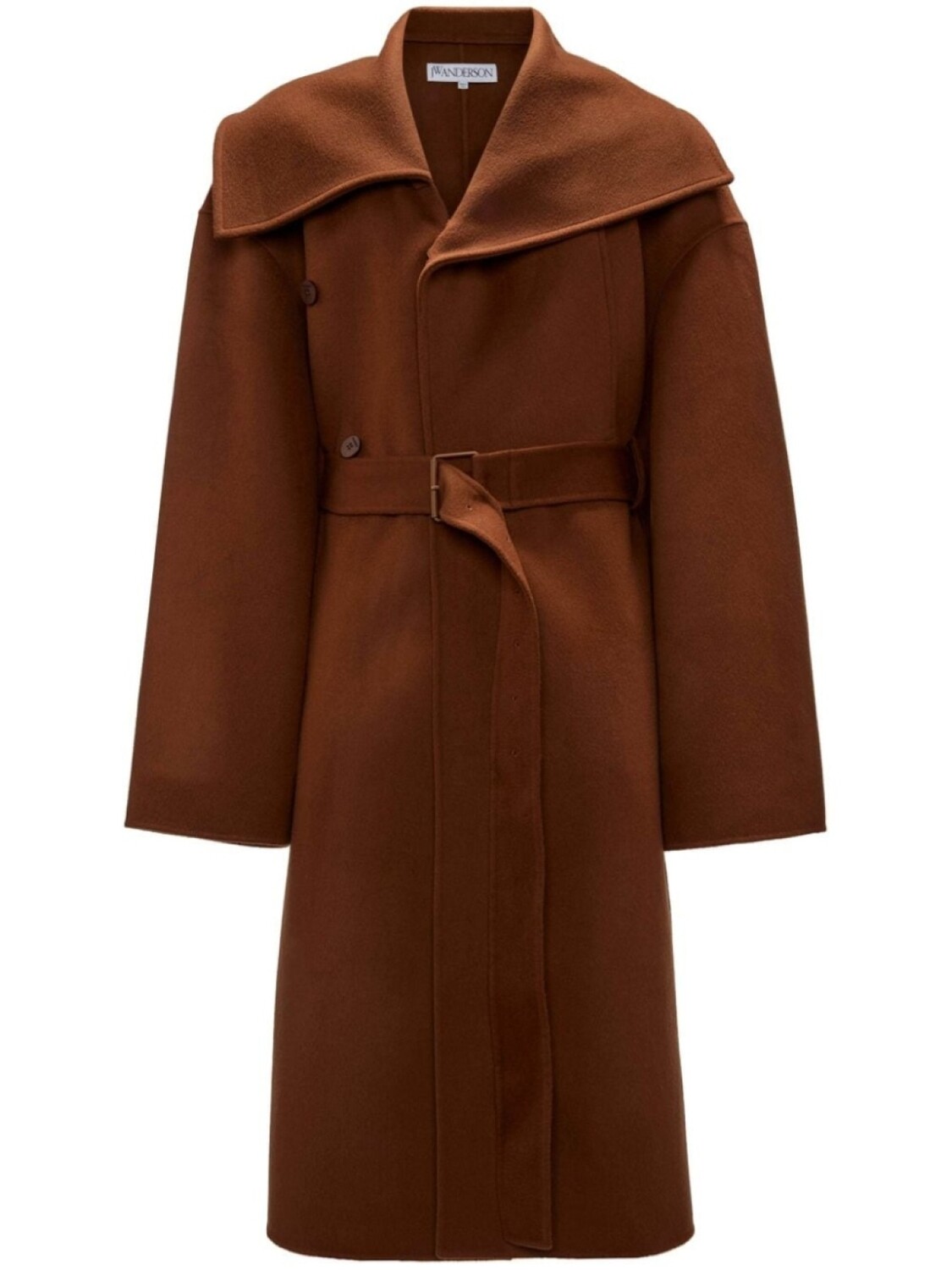 

JW Anderson шерстяное пальто с поясом, коричневый