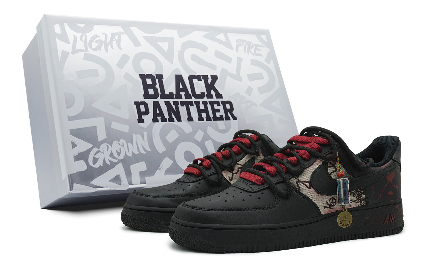 

Кроссовки Nike Air Force 1 Skateboarding Shoes Women's Low-top Black/Red, черный
