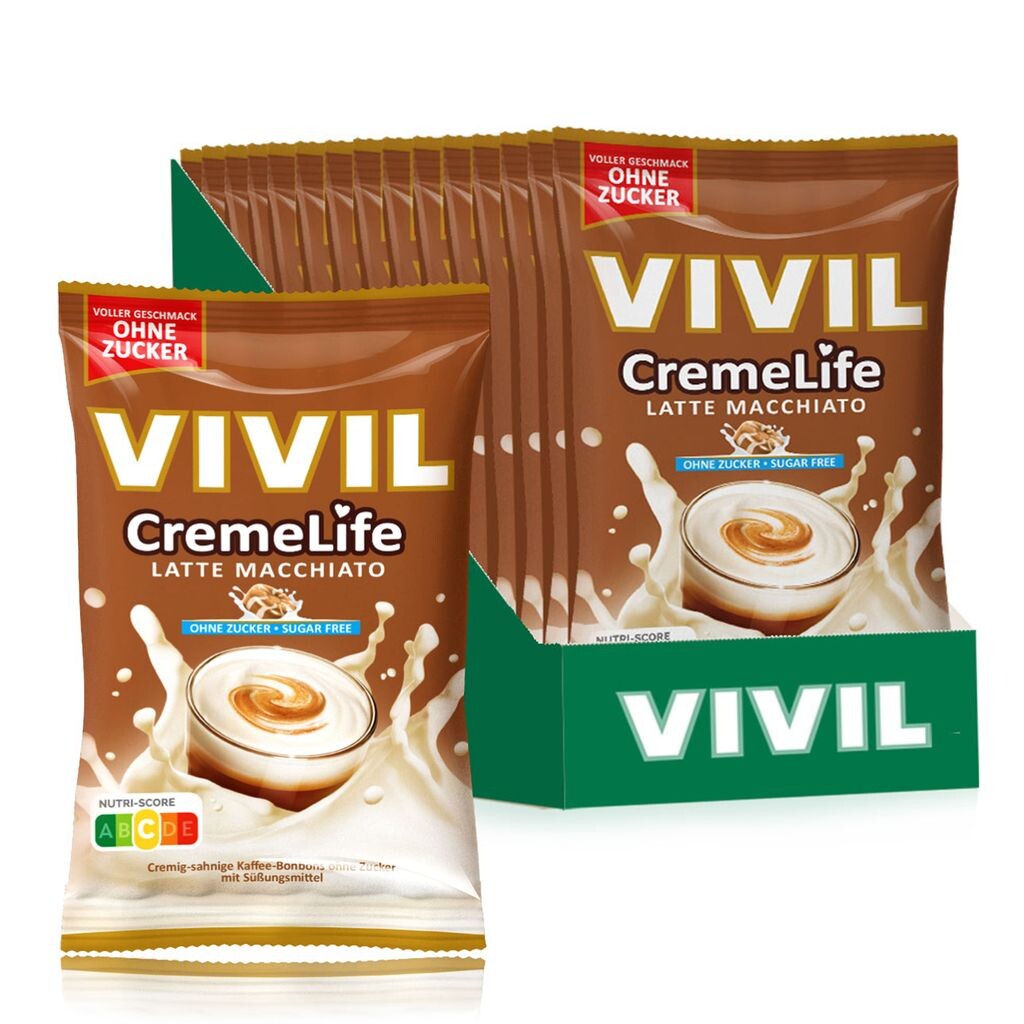 

Конфеты кремовые Vivil Creme Life Latte Macchiato без сахара | 15 мешков