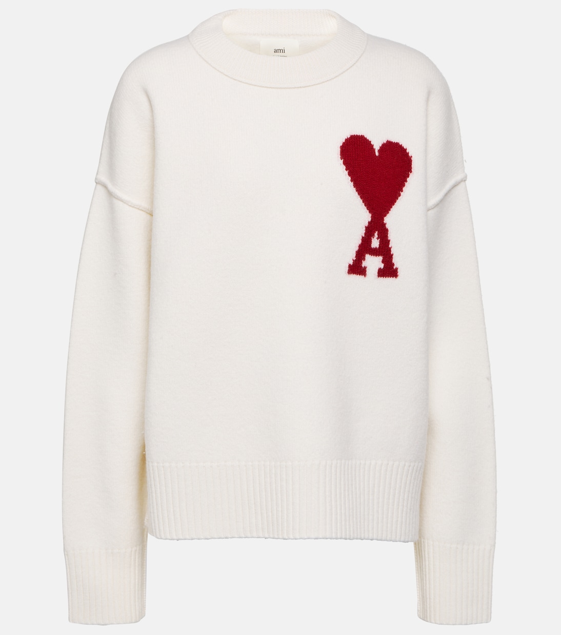 Шерстяной свитер ami de cœur Ami Paris, белый
