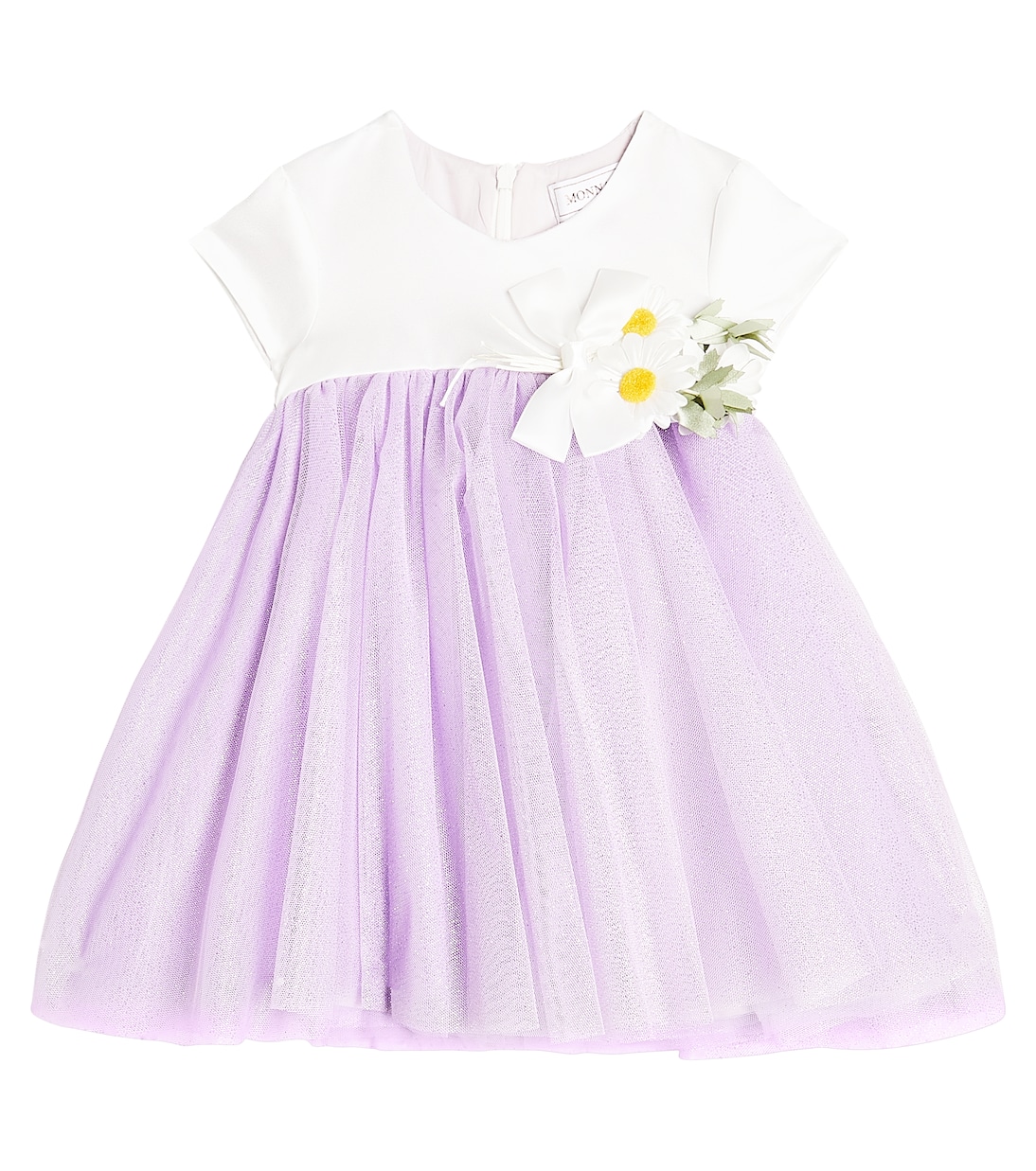цена Детское платье из тюля с цветочной аппликацией Monnalisa, мультиколор