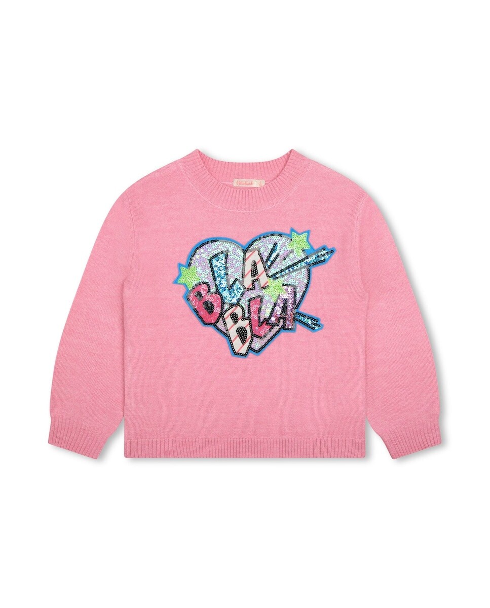 

Розовый свитер с длинными рукавами для девочки Billieblush, розовый