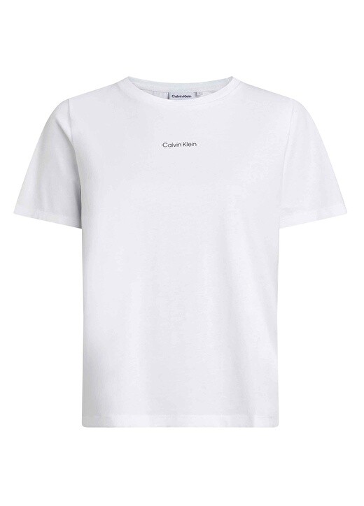 

Белая женская футболка с круглым вырезом Calvin Klein, Белый