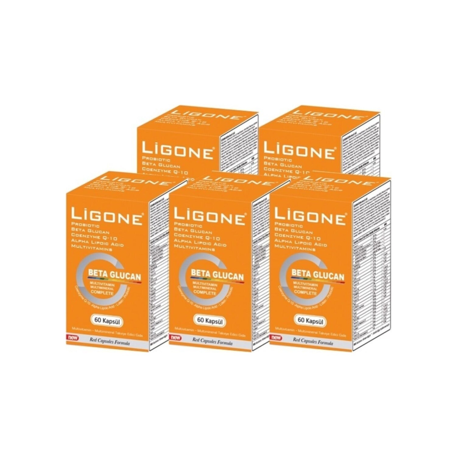 

Бета-глюкан Ligone, 5 упаковок по 60 капсул