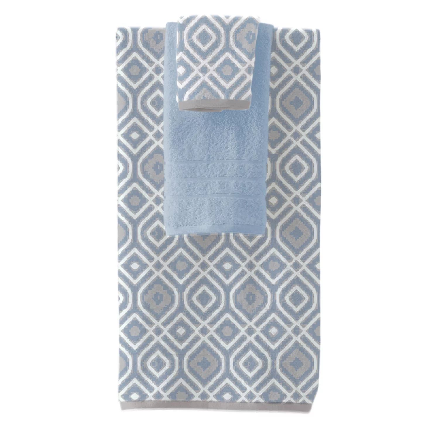 цена Pacific Coast Textiles Oxford Набор банных полотенец из 6 предметов, окрашенных в пряжу, синий