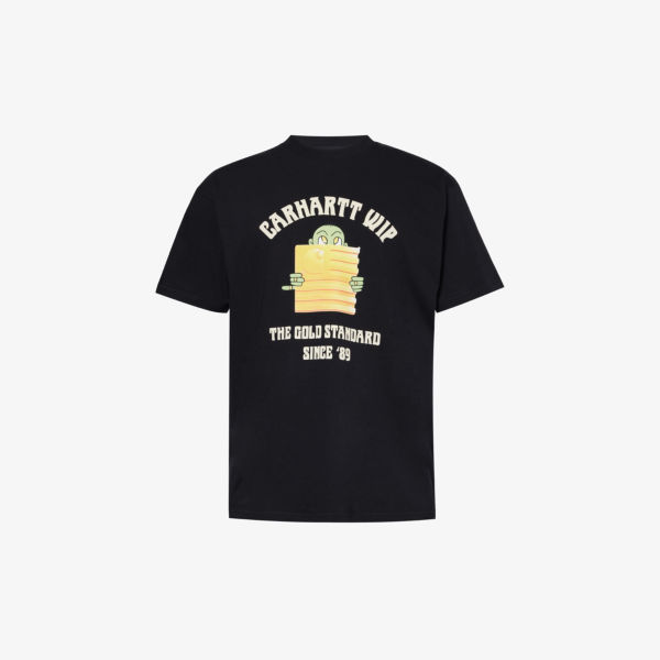Золотая футболка из органического хлопка с графическим принтом Carhartt Wip, черный