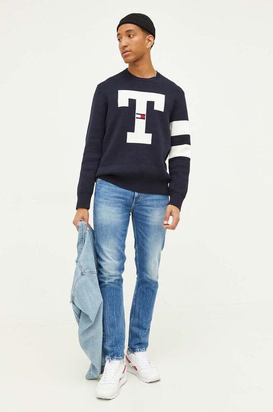 

Хлопковый свитер Tommy Jeans, темно-синий