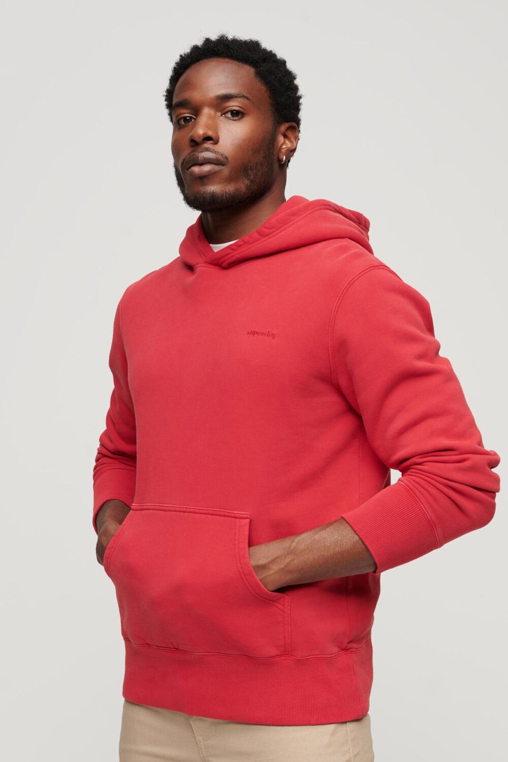 

Винтажное худи с стираным эффектом Superdry, красный