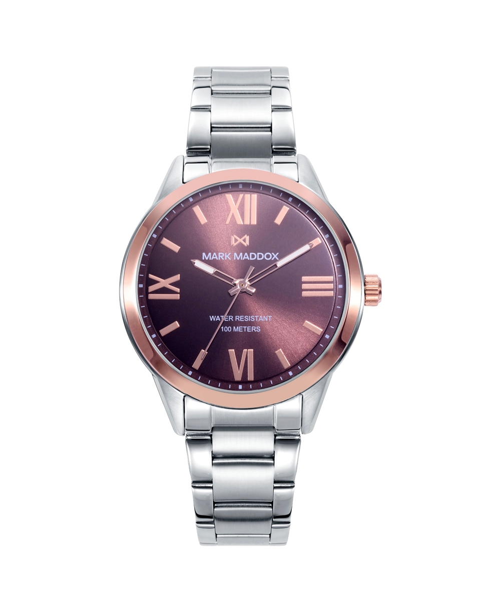 цена Женские стальные часы Marais с коричневым циферблатом Mark Maddox, серебро