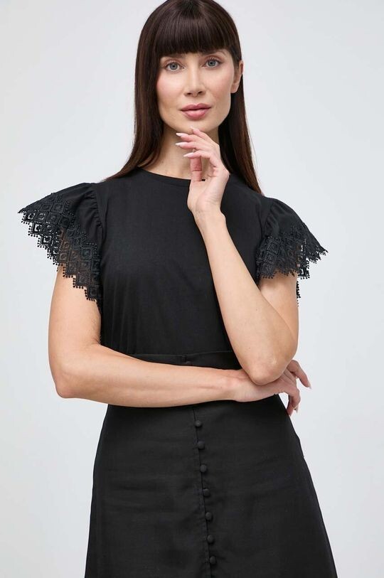 

Хлопковая футболка Twinset, черный