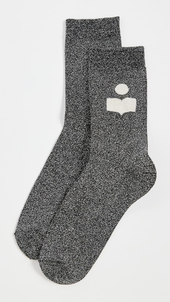 

Носки Isabel Marant Slazia Metallic Logo, черный