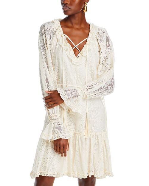 

Кружевное крестьянское платье Senna Kobi Halperin, цвет Ivory/Cream