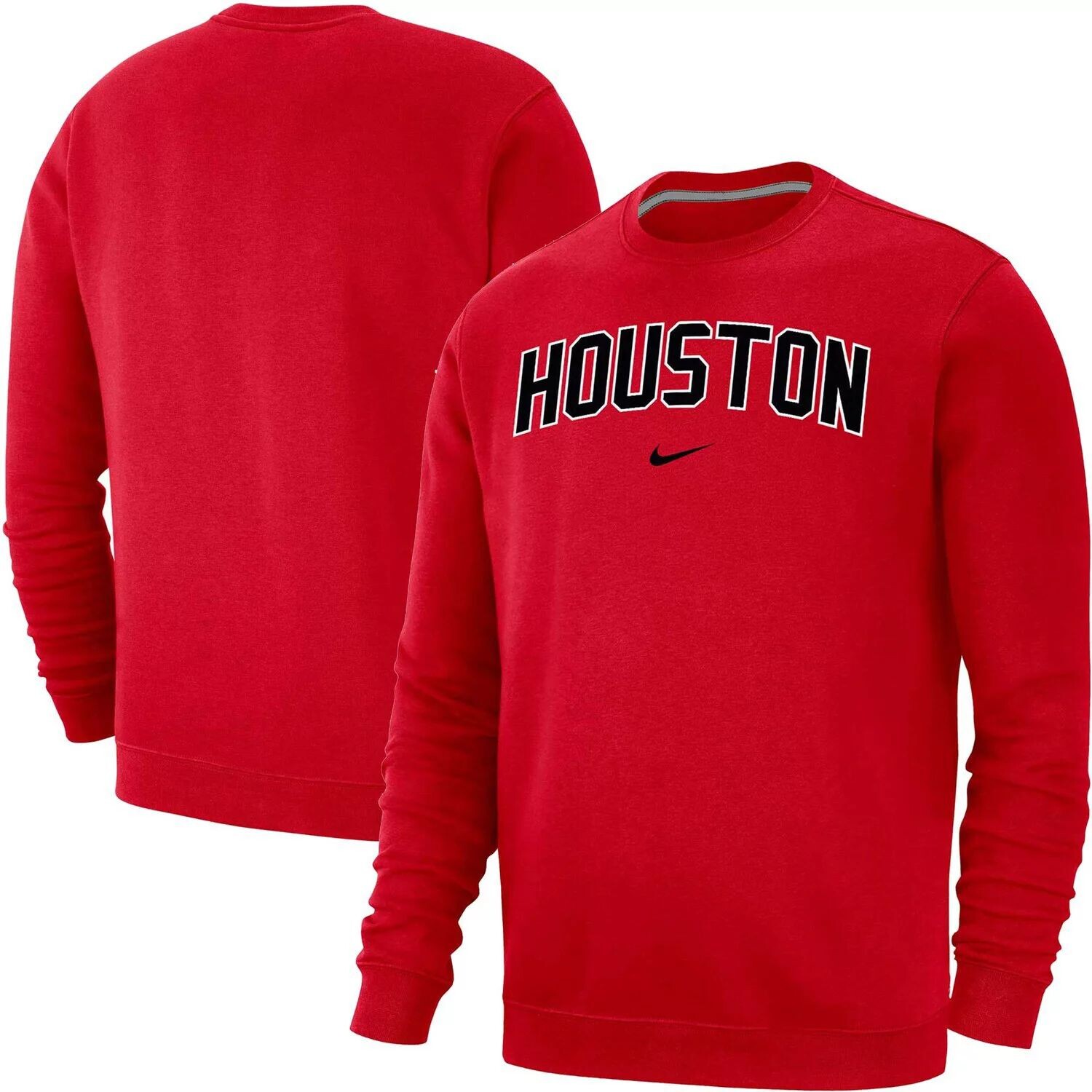 

Мужской красный флисовый пуловер Houston Cougars Arch Club свитшот Nike