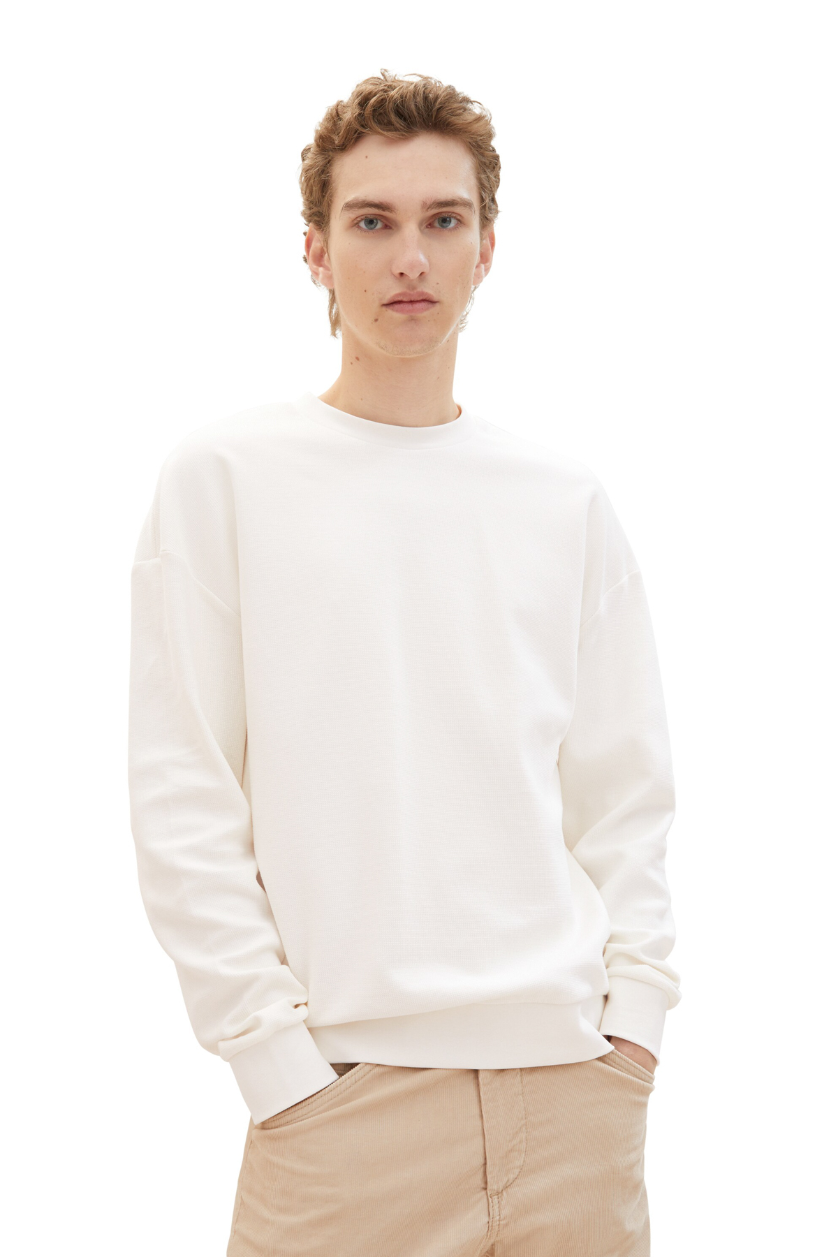 Свитер - Белый - Классический крой Tom Tailor Denim, белый свитер серый классический крой tom tailor denim серый