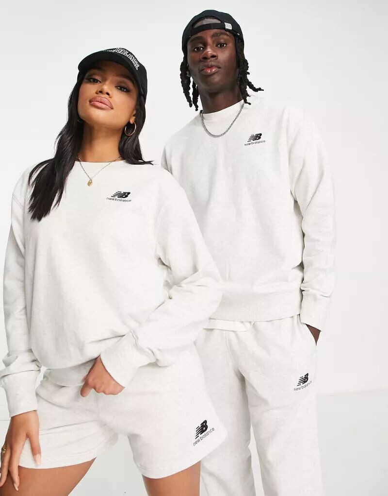 

Серая толстовка с логотипом унисекс New Balance