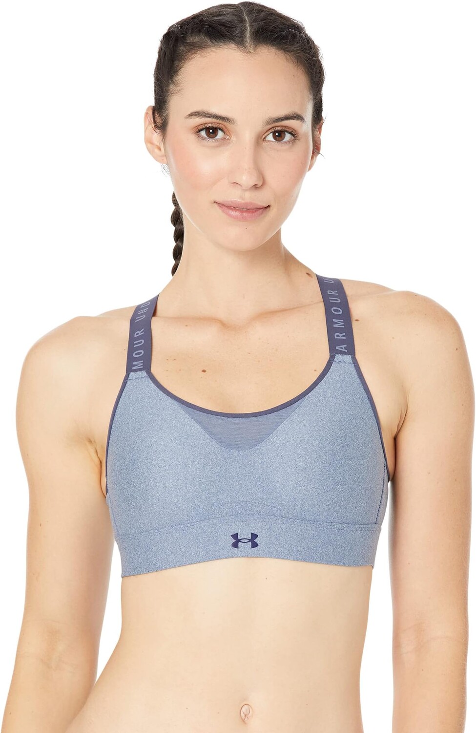 

Бюстгальтер Infinity High Heather Under Armour, цвет Aurora Purple Light Heather/Tempered Steel