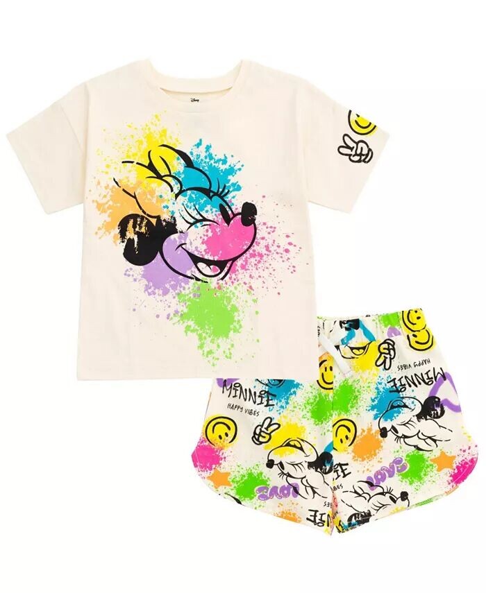 

Комплект из футболки с изображением принцессы Винни-Пуха и шорт из французской махровой ткани для маленьких девочек «Лило и Стич» с изображением Минни Маус «Лило и Стич» Disney, красный