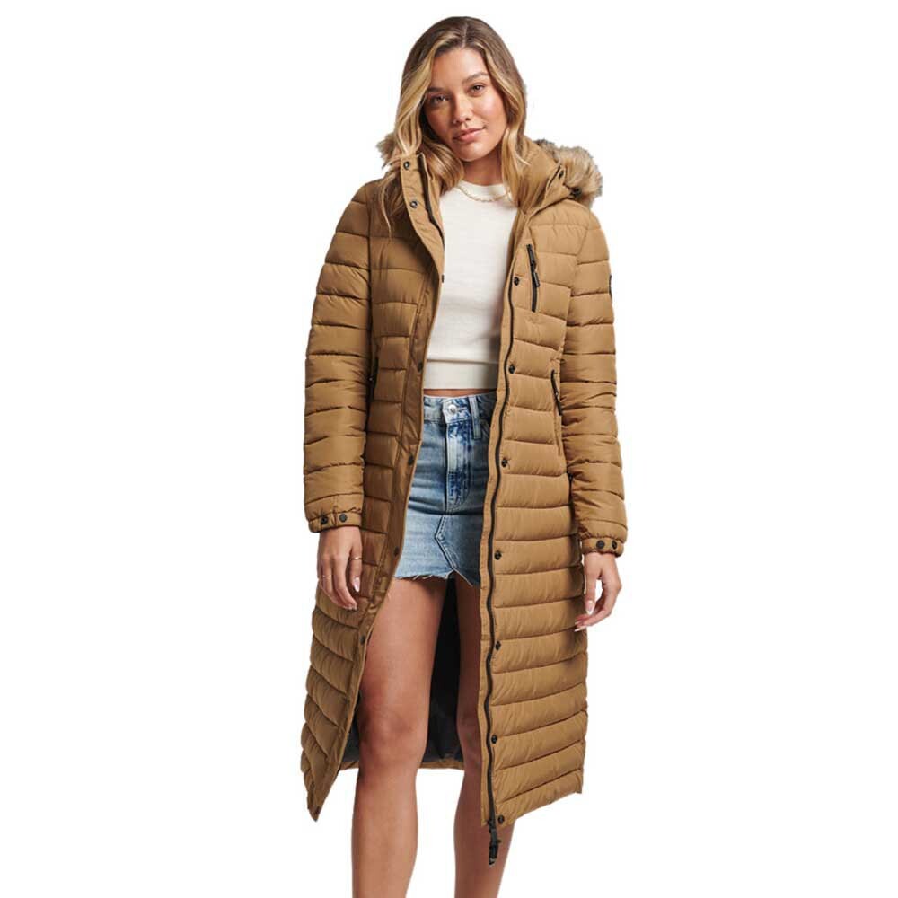 

Куртка Superdry Super Long Line Fuji, бежевый