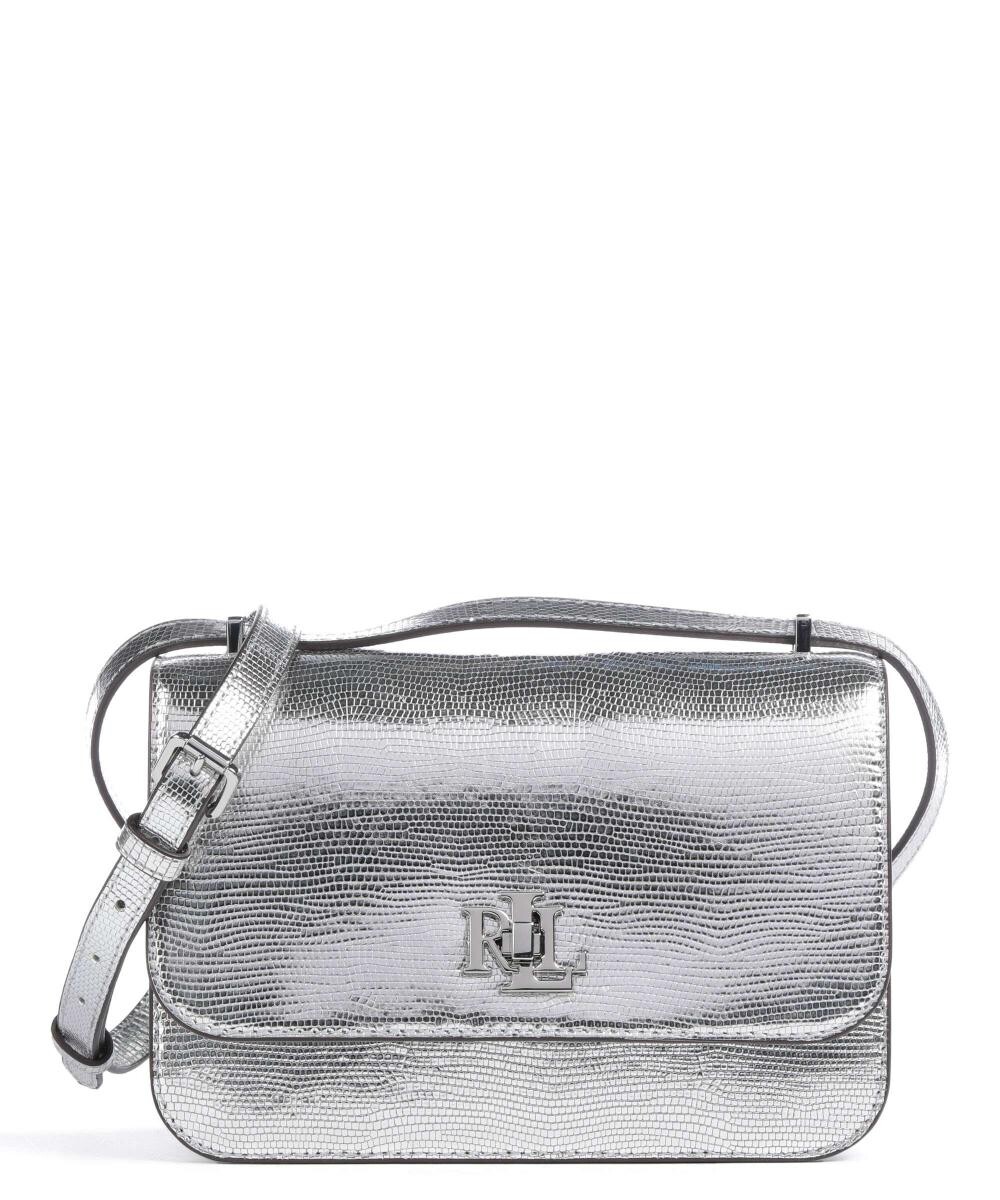 

Сумка через плечо Sophee 22 из тисненой воловьей кожи. Lauren Ralph Lauren, серебряный