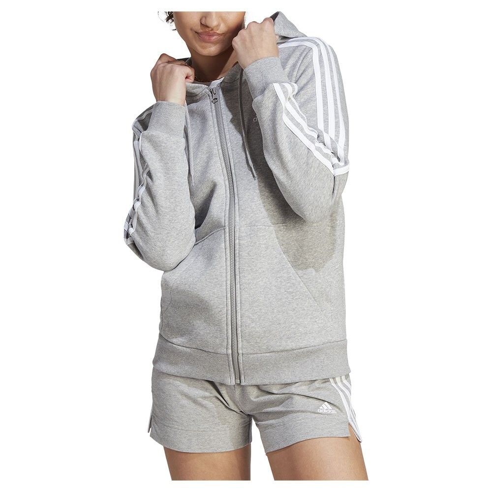 

Толстовка adidas Sportswear Essentials 3 Stripes Fleece Full Zip, серый