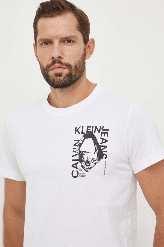 

Хлопковая футболка Calvin Klein Jeans, белый