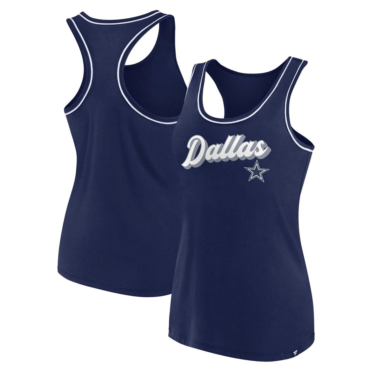

Женская майка Fanatics с фирменным логотипом темно-синего цвета Dallas Cowboys с логотипом Racerback и овальным вырезом Fanatics, Синий