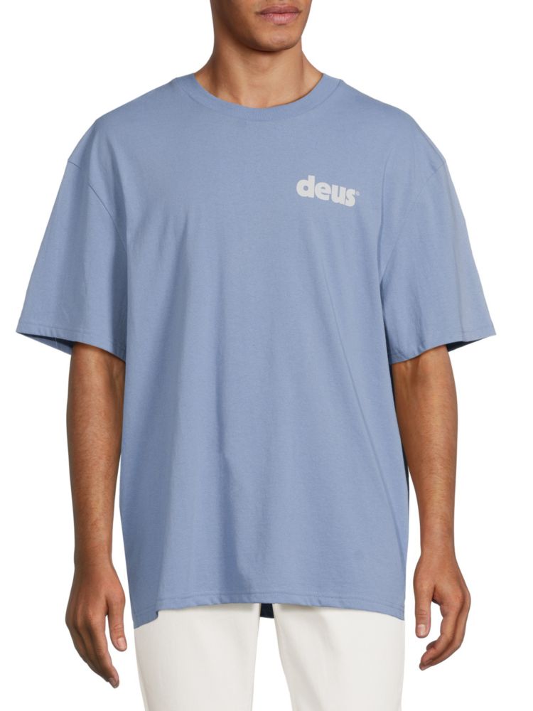 Базовая футболка с графическим рисунком Deus Ex Machina, синий
