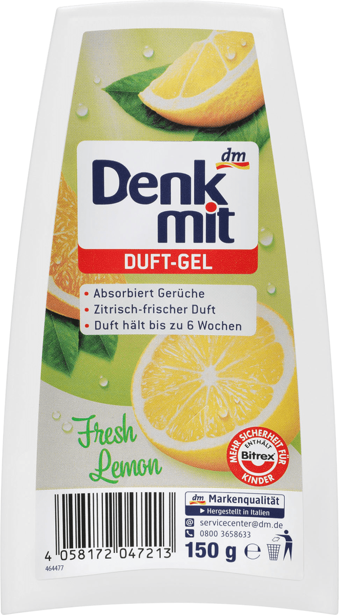 Освежитель воздуха ароматный гель Fresh Lemon 150г Denkmit