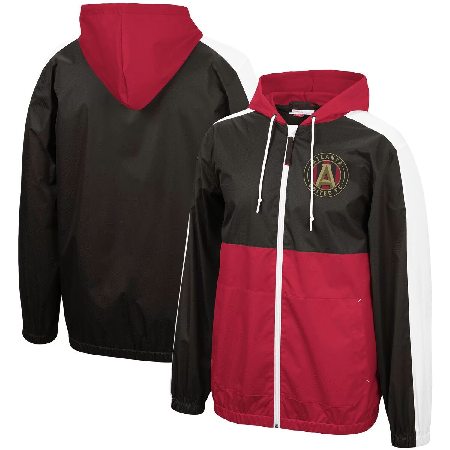 

Мужская черная ветровка с молнией во всю длину Mitchell & Ness Atlanta United FC Gameday, Черный