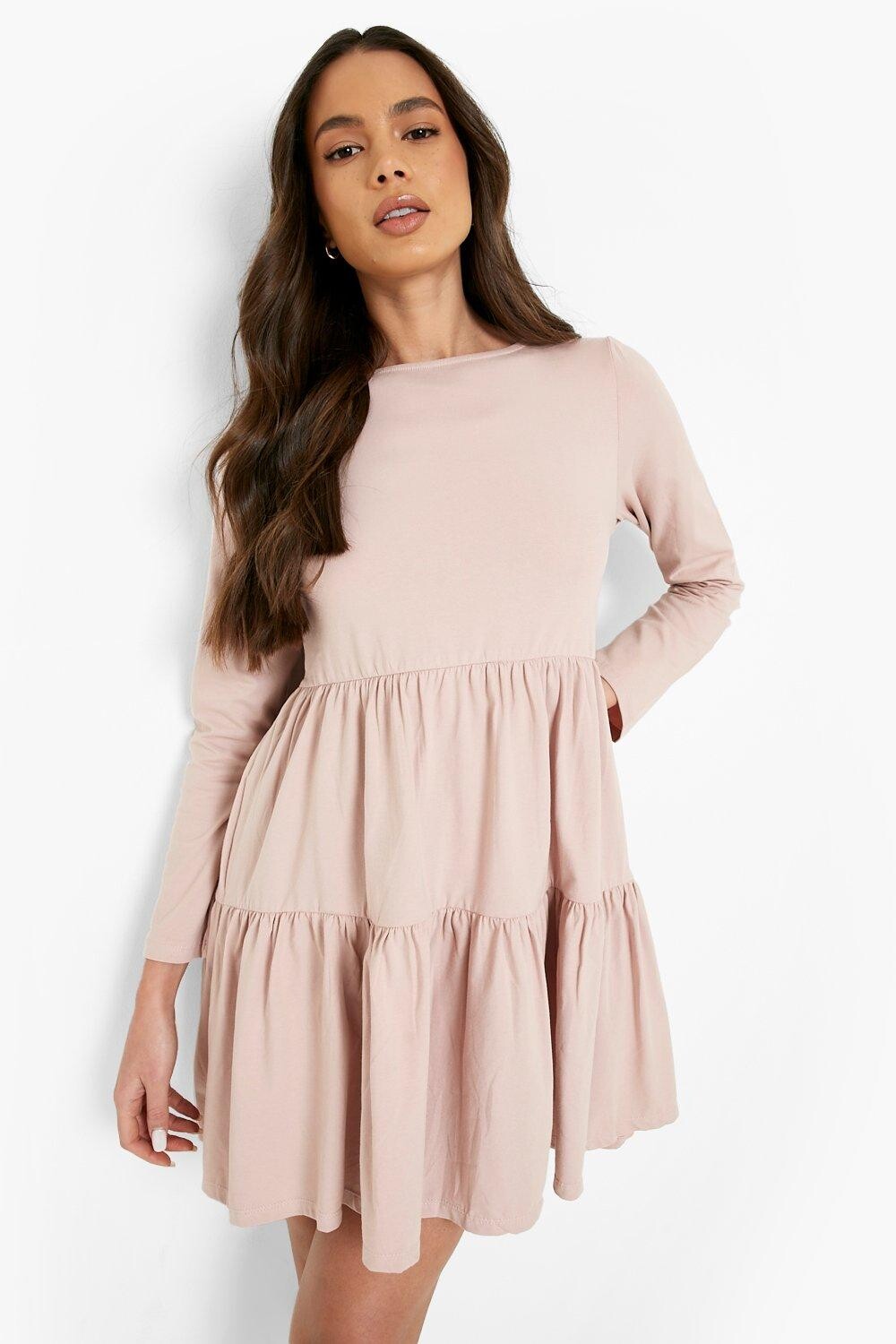 

Платье с длинными рукавами Boohoo, роза