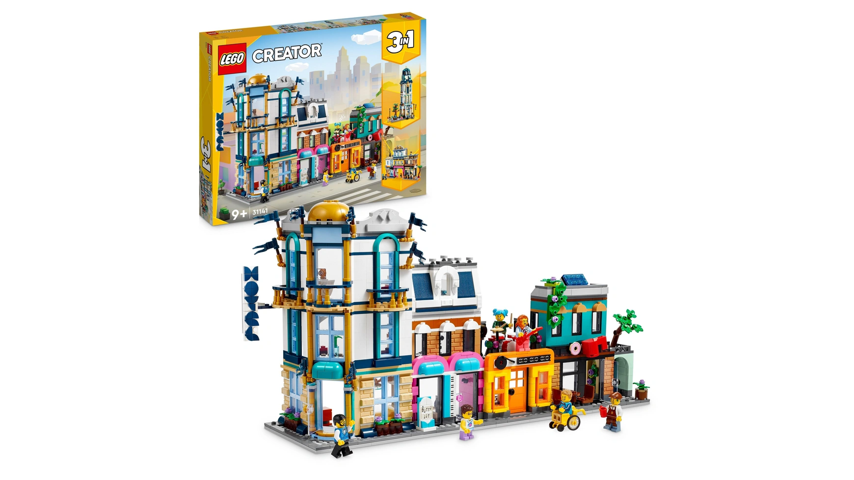 Lego Creator 3-в-1 Main Street, модельный набор со множеством зданий конструктор lego ретро мотоцикл creator 3 в 1 128 деталей
