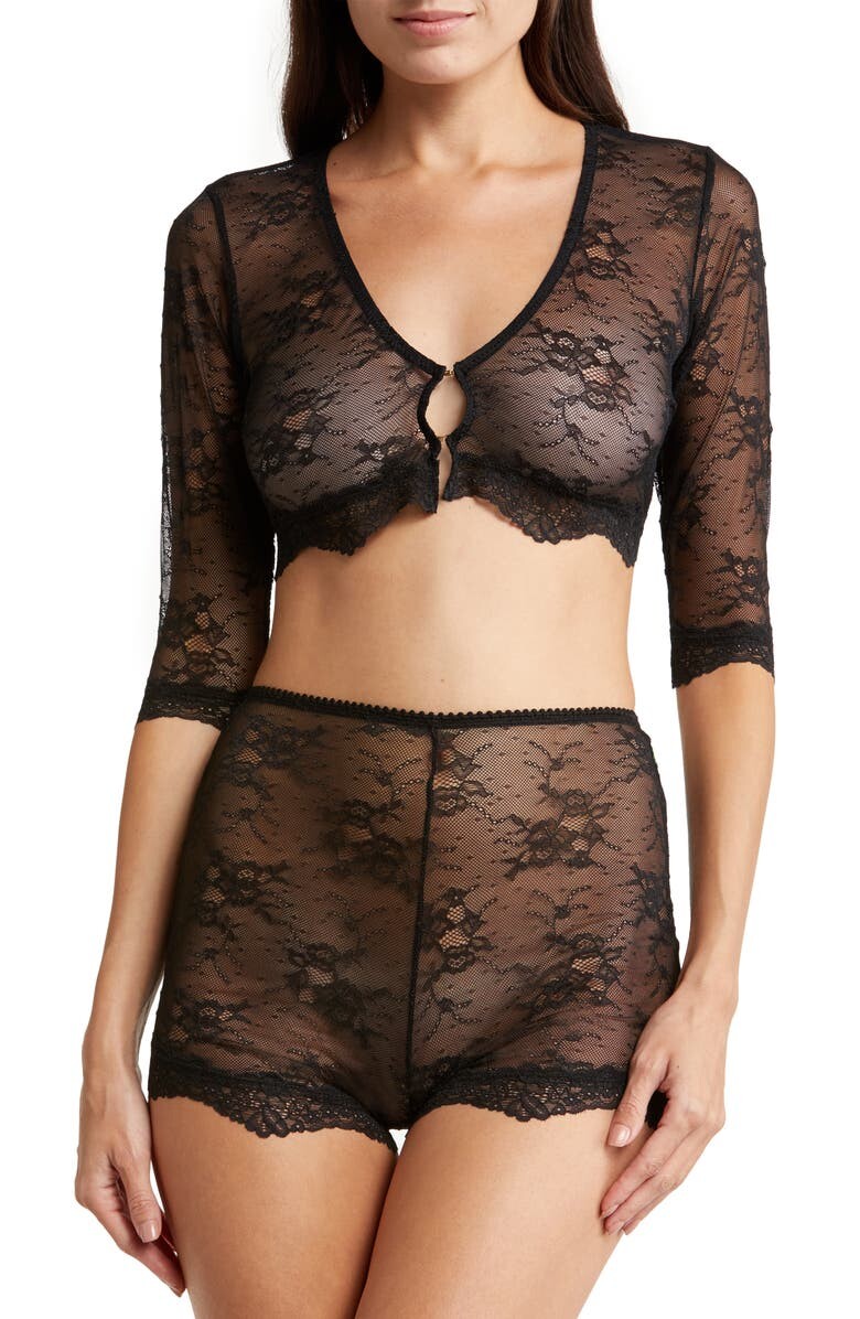 

Кружевной укороченный топ Adriana HONEYDEW INTIMATES, черный