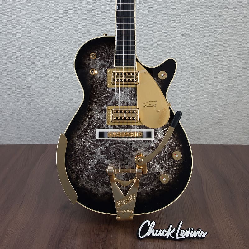 Электрогитара Gretsch Limited Edition G6134TG Paisley Penguin With String-Thru Bigsby Electric Guitar - Black Paisley - #JT23051880 - Display Model