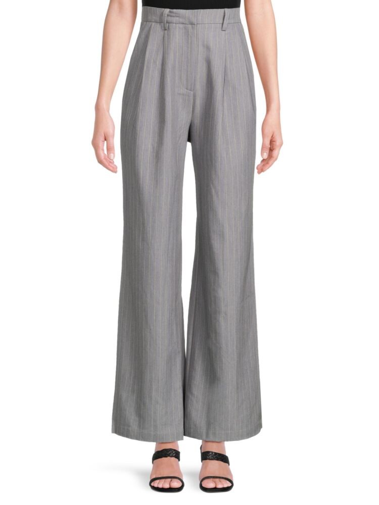

Широкие брюки Kaiden в тонкую полоску Walter Baker, цвет Heather Grey
