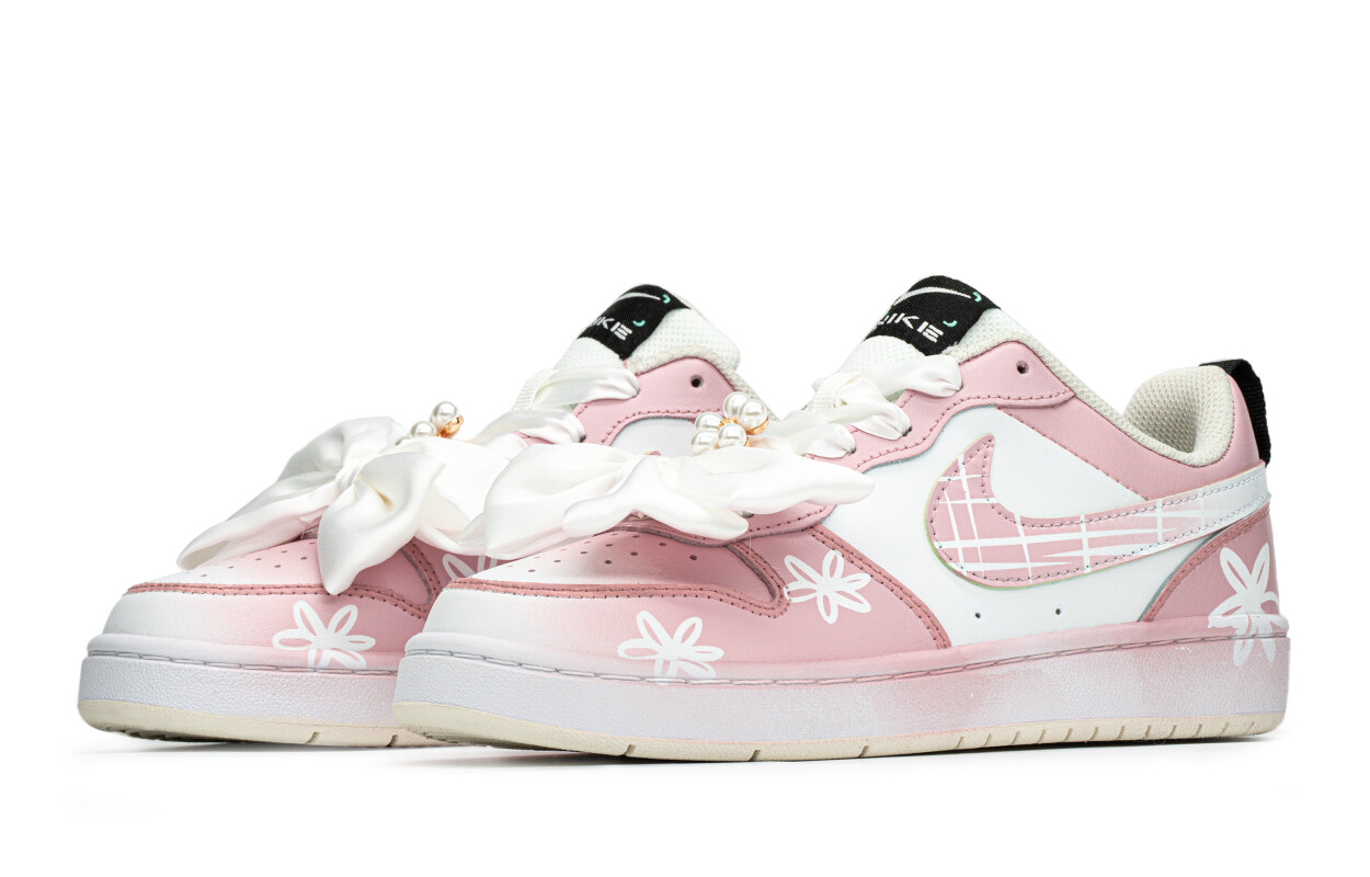 

Кроссовки для скейтбординга Court Borough женские, низкие, белый/розовый Nike