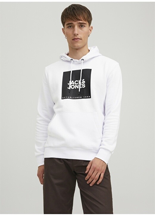 

Белая мужская толстовка с воротником с капюшоном Jack & Jones