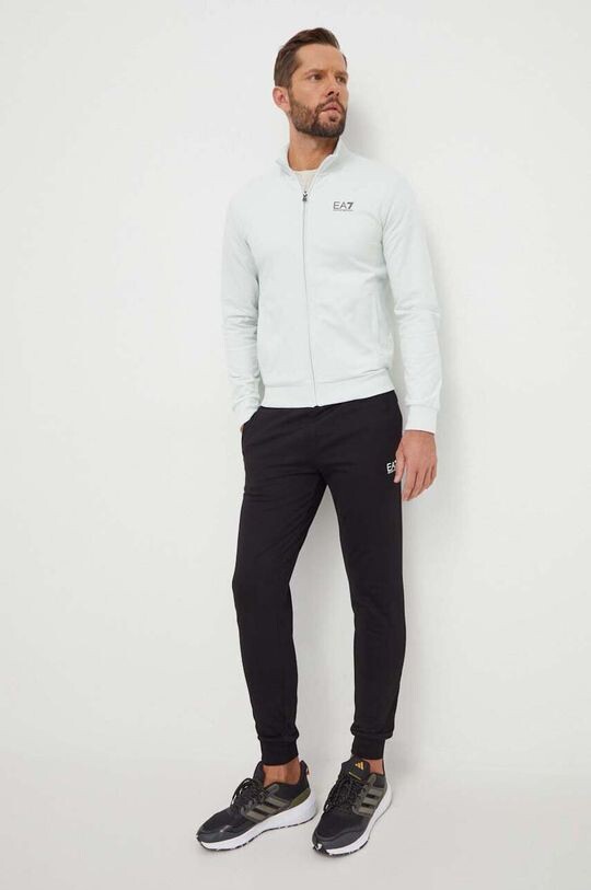 

Хлопковый спортивный костюм EA7 Emporio Armani, бирюзовый