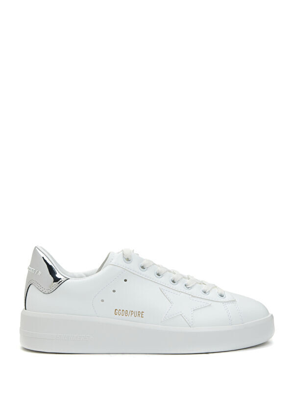

Серебряные женские кожаные кроссовки Golden Goose, белый