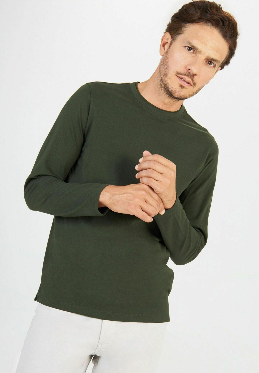 

Футболка с длинным рукавом Double Collar Conbipel, цвет verde militare