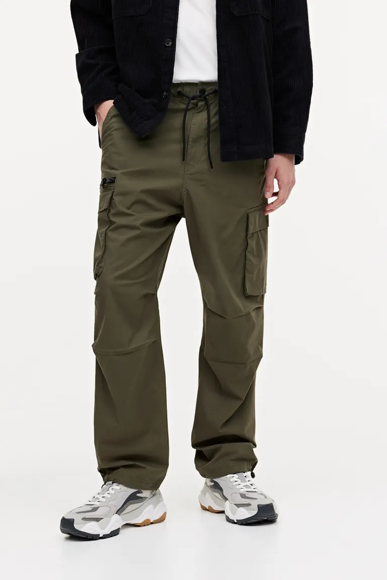

Брюки-карго свободного кроя H&M, зеленый