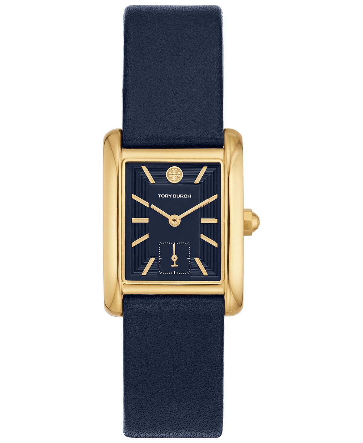 

Женские часы The Eleanor с темно-синим кожаным ремешком, 25 мм Tory Burch