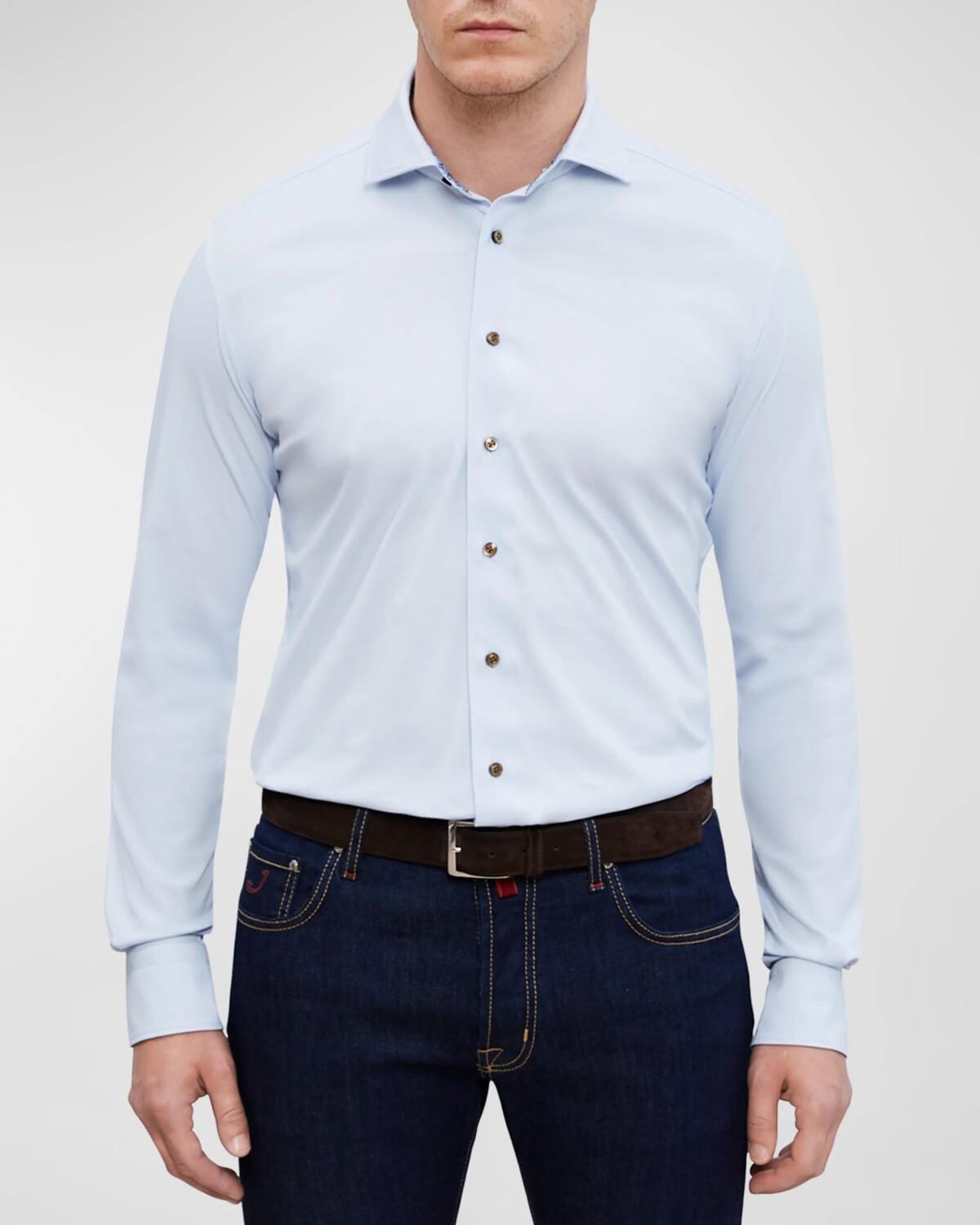 

Мужская спортивная рубашка эластичного трикотажа Modern 4 Flex Emanuel Berg, цвет Light Pastel Blue