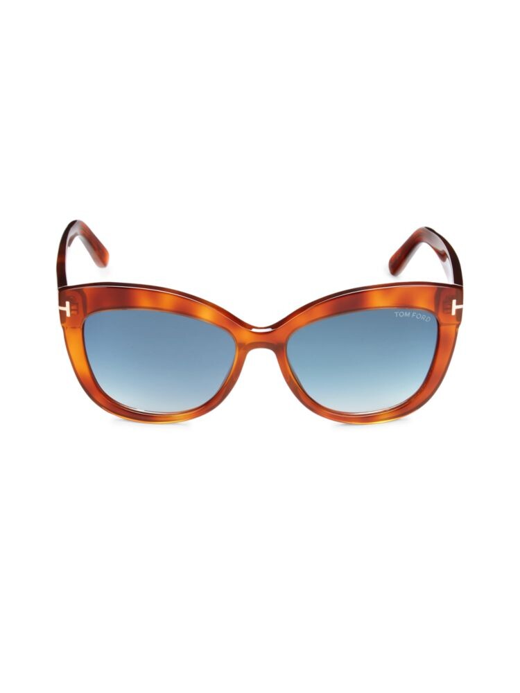

Солнцезащитные очки «кошачий глаз» 56MM Tom Ford, цвет Havana Blue